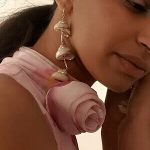 NWT Anthropologie Triple Seashell Drop Earrings NEW $48
